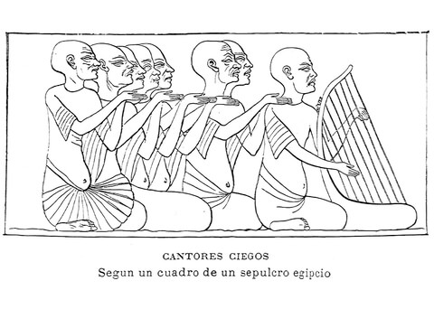 Ancient Egyptian Depiction Of Blind Singers Coloring Page